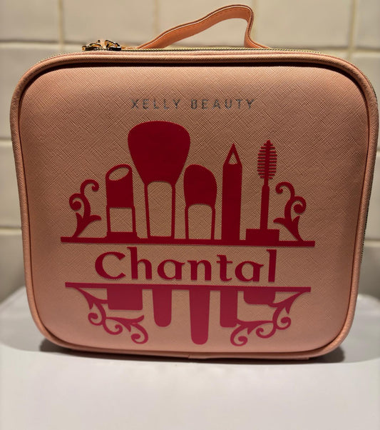 Make-up Tas met LED-Spiegel – Gepersonaliseerd met Jouw Naam! ✨💄